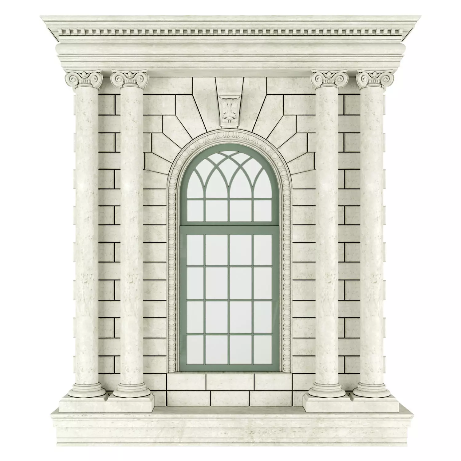 Classic Architecture Arch Window 3 3D model