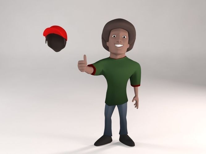 Cartoon Black Guy 3D model