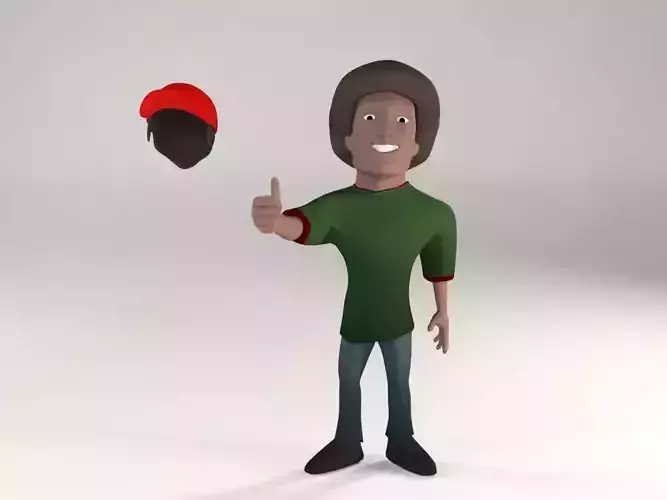 Cartoon Black Guy 3D model