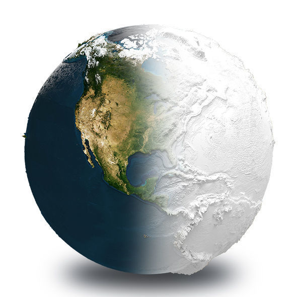 Planet Earth with NASA Height Maps and Improved Textures 3D model_2