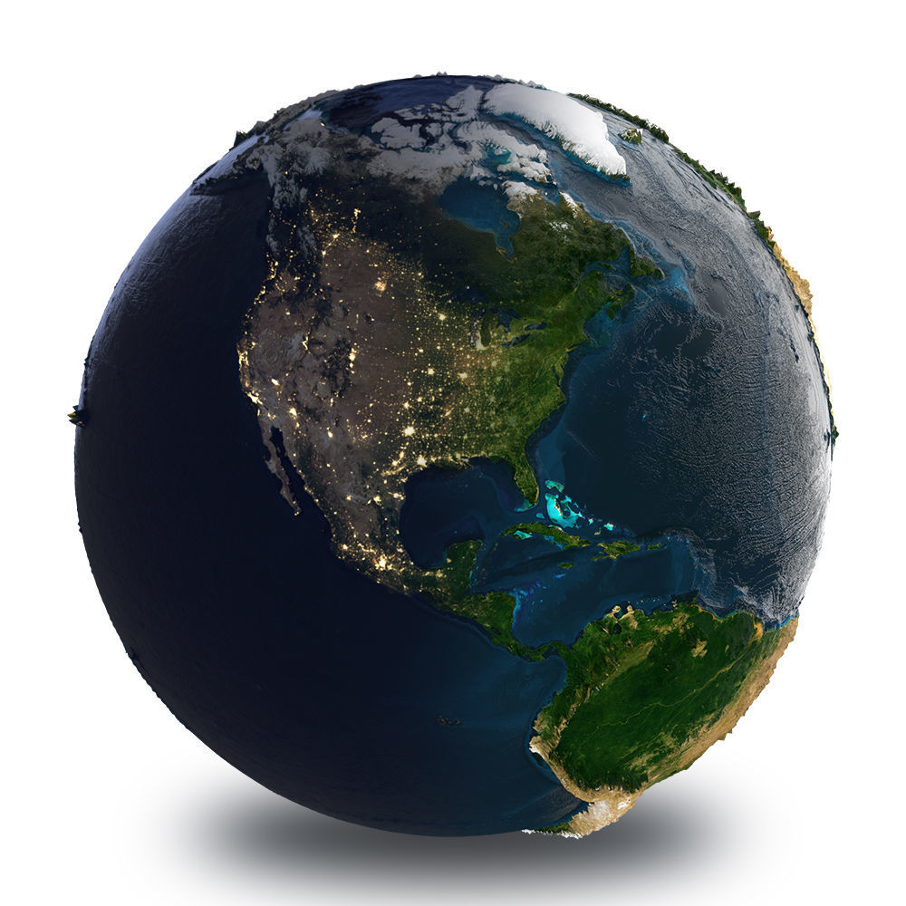 Planet Earth with NASA Height Maps and Improved Textures 3D model_7
