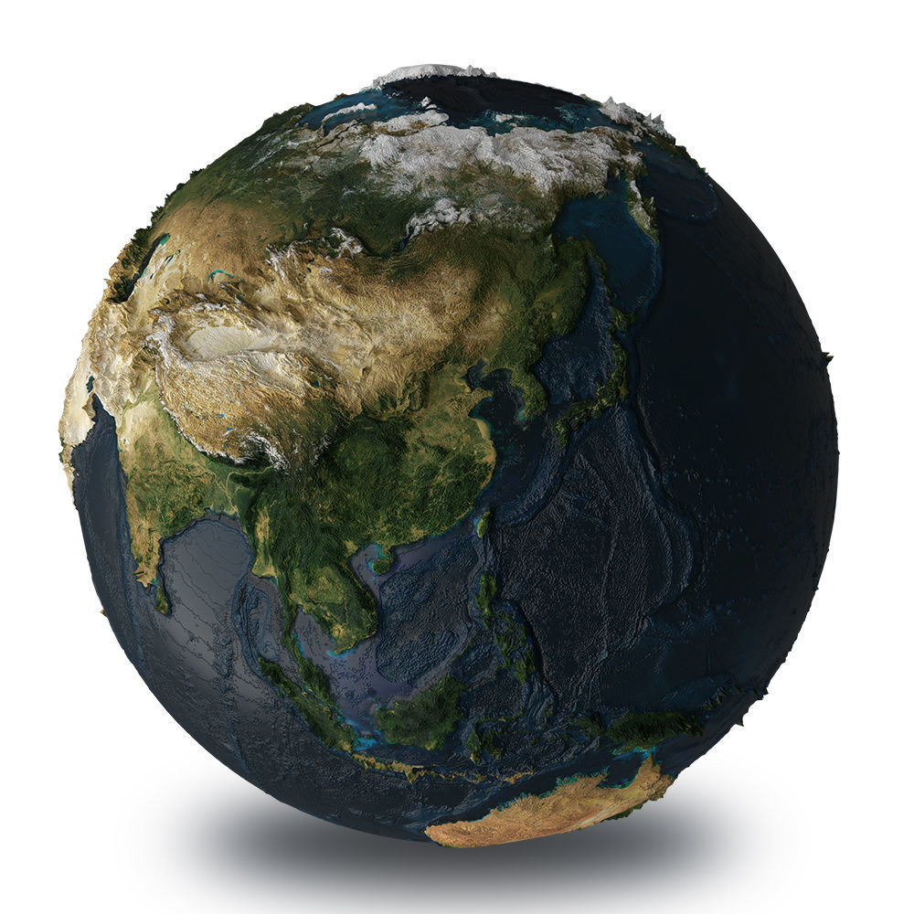 Planet Earth with NASA Height Maps and Improved Textures 3D model_4