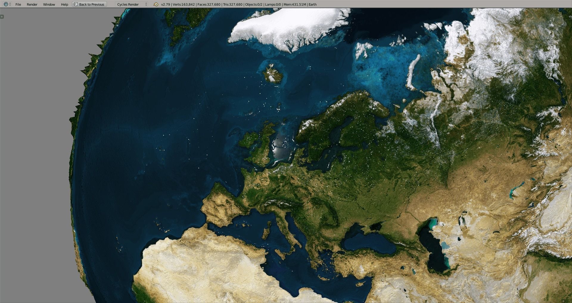 Planet Earth with NASA Height Maps and Improved Textures 3D model_16