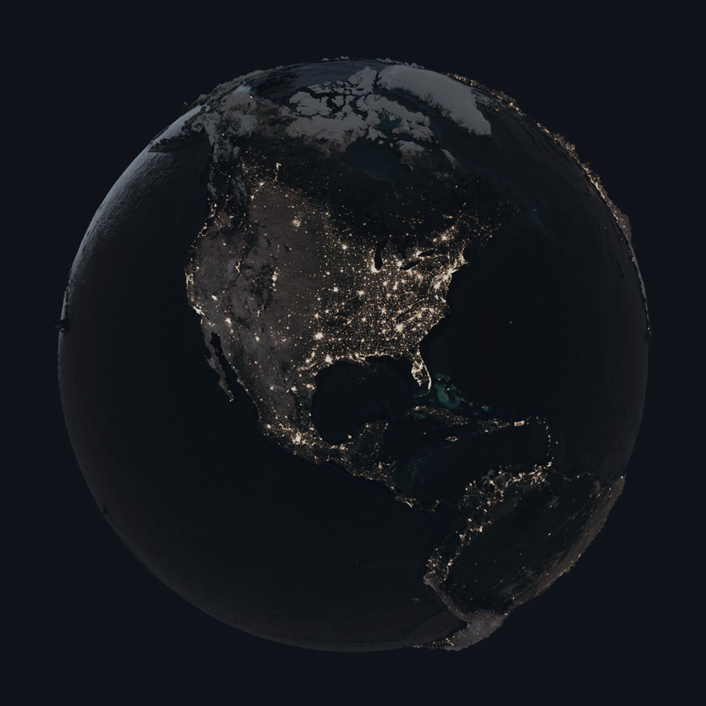 Planet Earth with NASA Height Maps and Improved Textures 3D model_10
