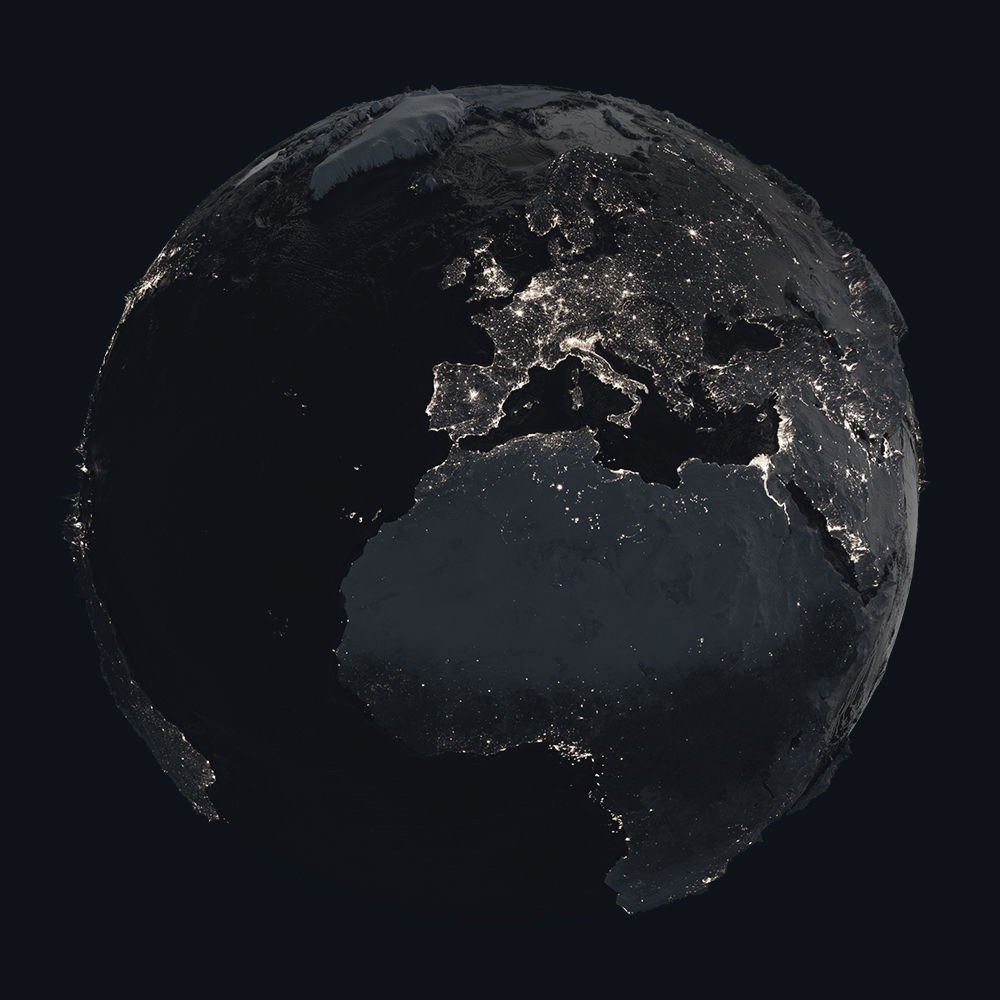 Planet Earth with NASA Height Maps and Improved Textures 3D model_9