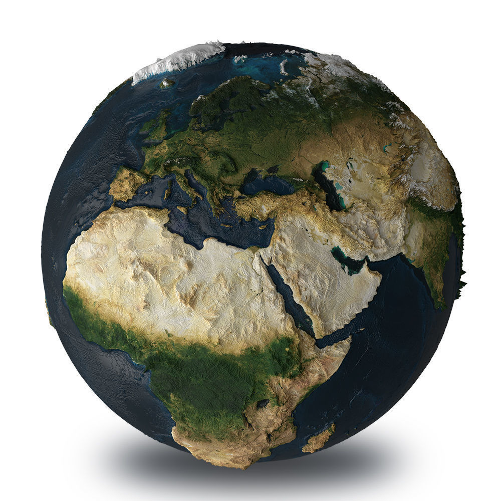 Planet Earth with NASA Height Maps and Improved Textures 3D model_5
