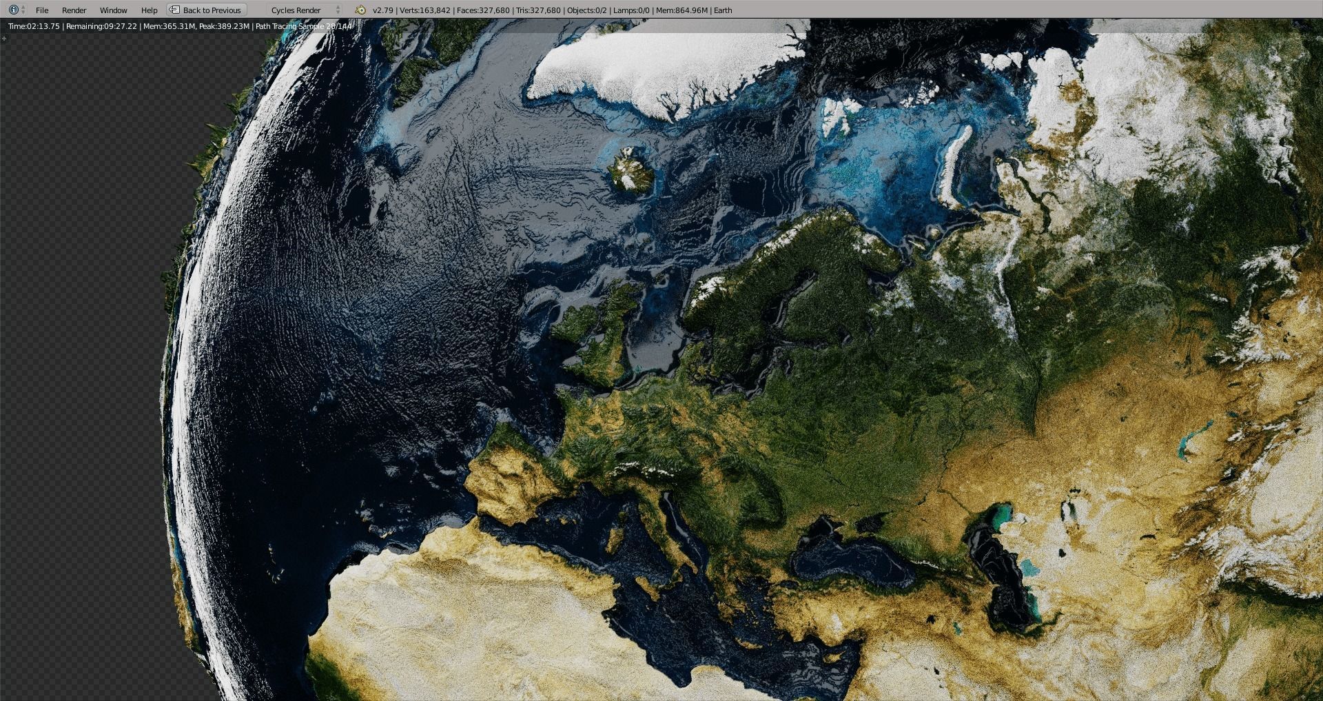 Planet Earth with NASA Height Maps and Improved Textures 3D model_17