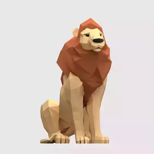 Lions lion Low-poly 3D model