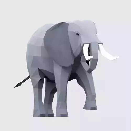 Elephants elephant with tusks Low-poly 3D model