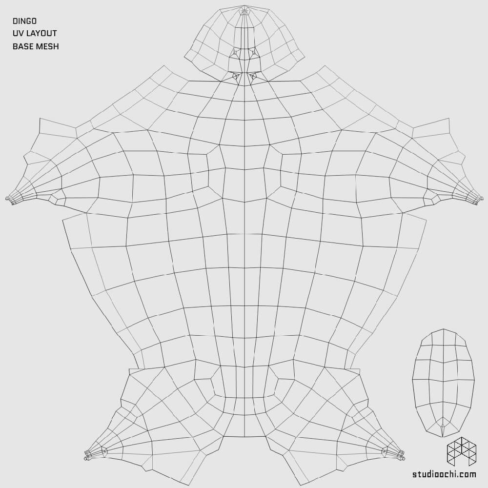 Dingoes orange dog Low-poly 3D model_8