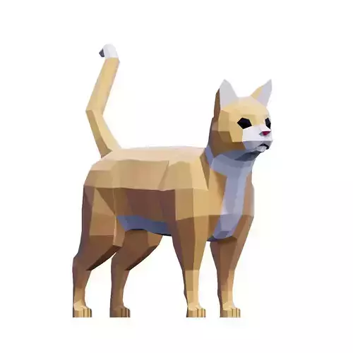 Cats Tabby Pack Low-poly 3D model