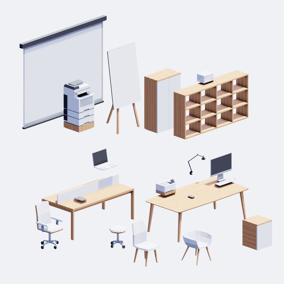 Business Women  Low Poly Posed People Pack Low-poly 3D model_4