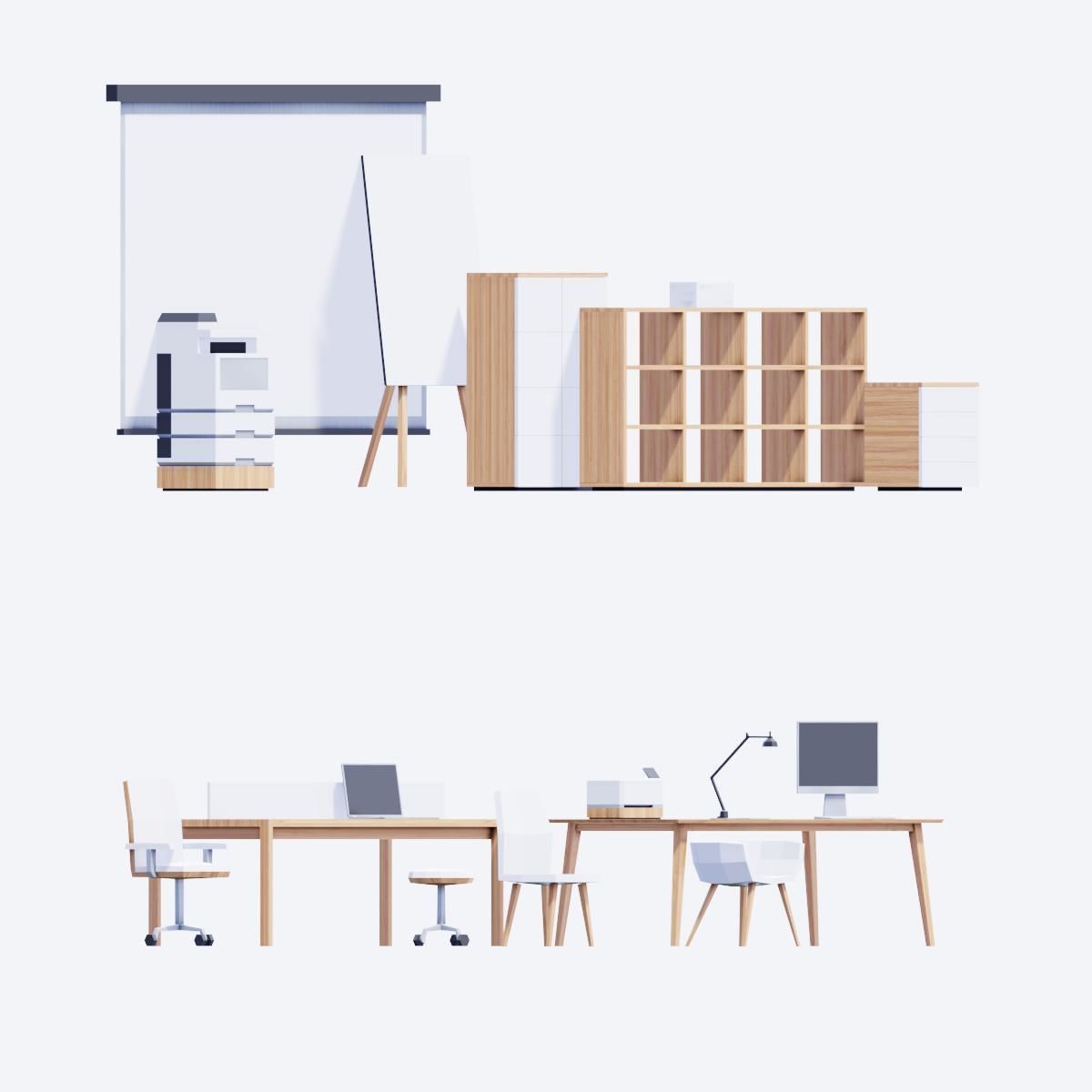 Business Women  Low Poly Posed People Pack Low-poly 3D model_6