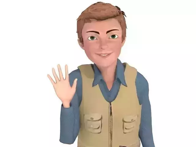 Cartoon boy Low-poly 3D model