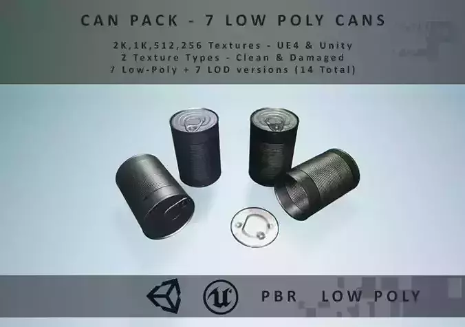 Food Can Pack Low Poly Low-poly 3D model