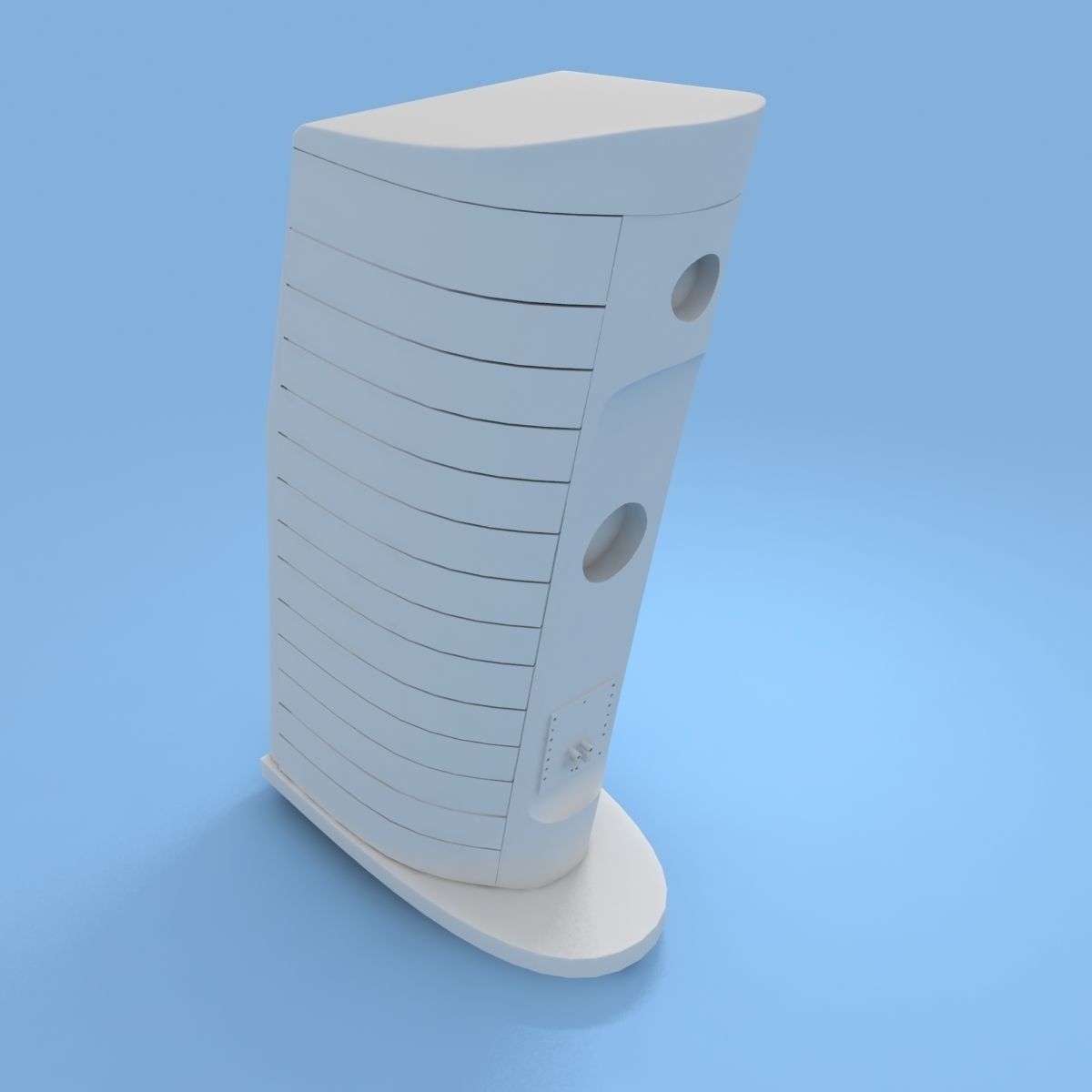usher two wooden speakers 3D model_1