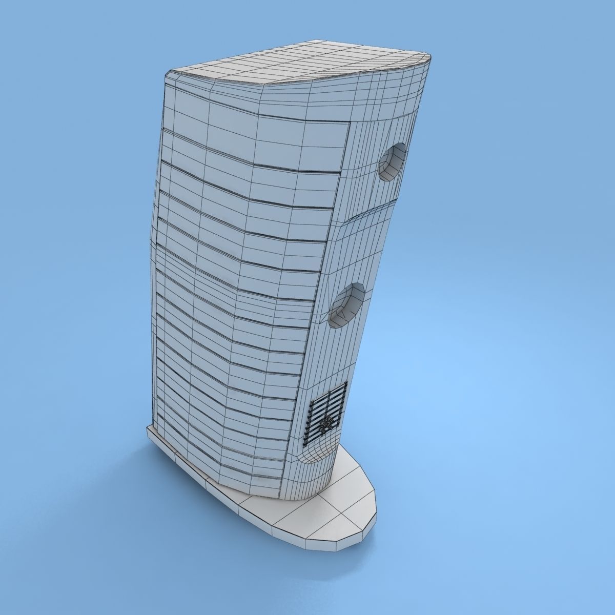 usher two wooden speakers 3D model_2