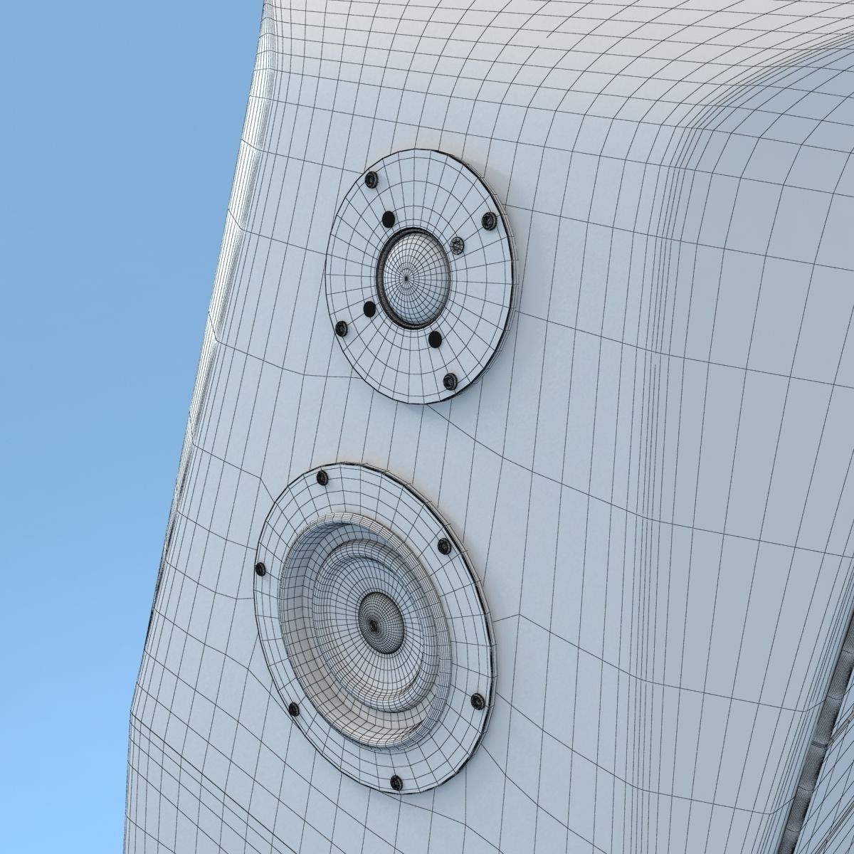 usher two wooden speakers 3D model_11