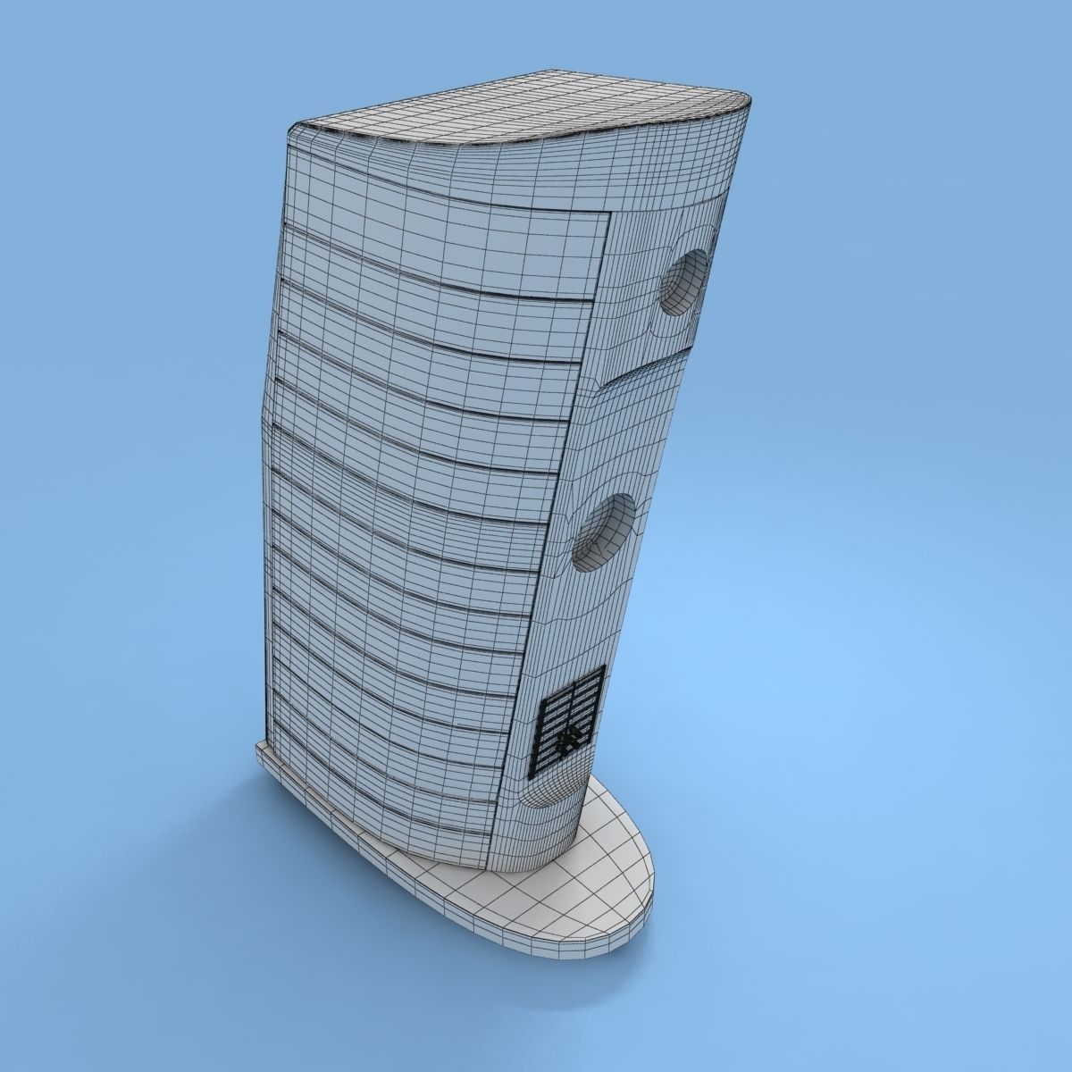 usher two wooden speakers 3D model_13