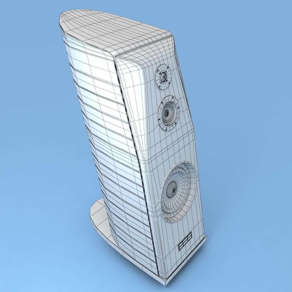 usher two wooden speakers 3D model_12