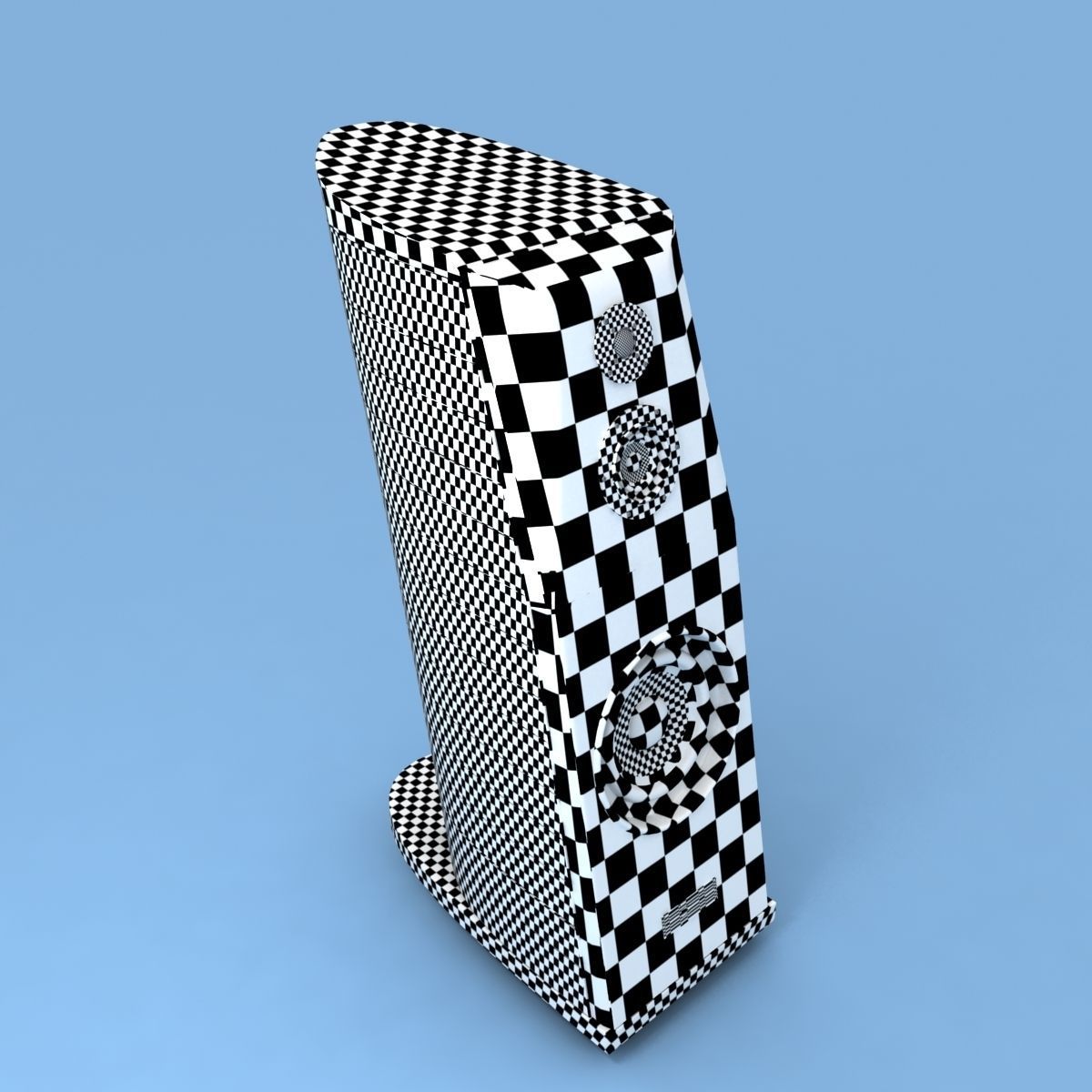 usher two wooden speakers 3D model_3