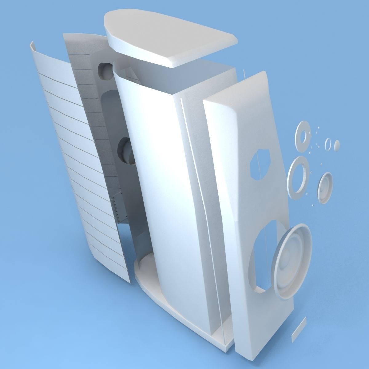 usher two wooden speakers 3D model_10