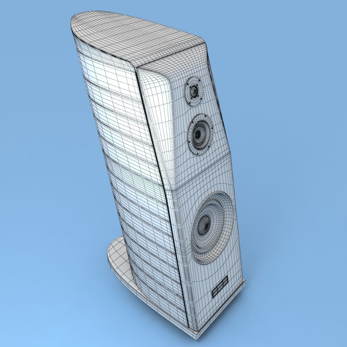 usher two wooden speakers 3D model_7