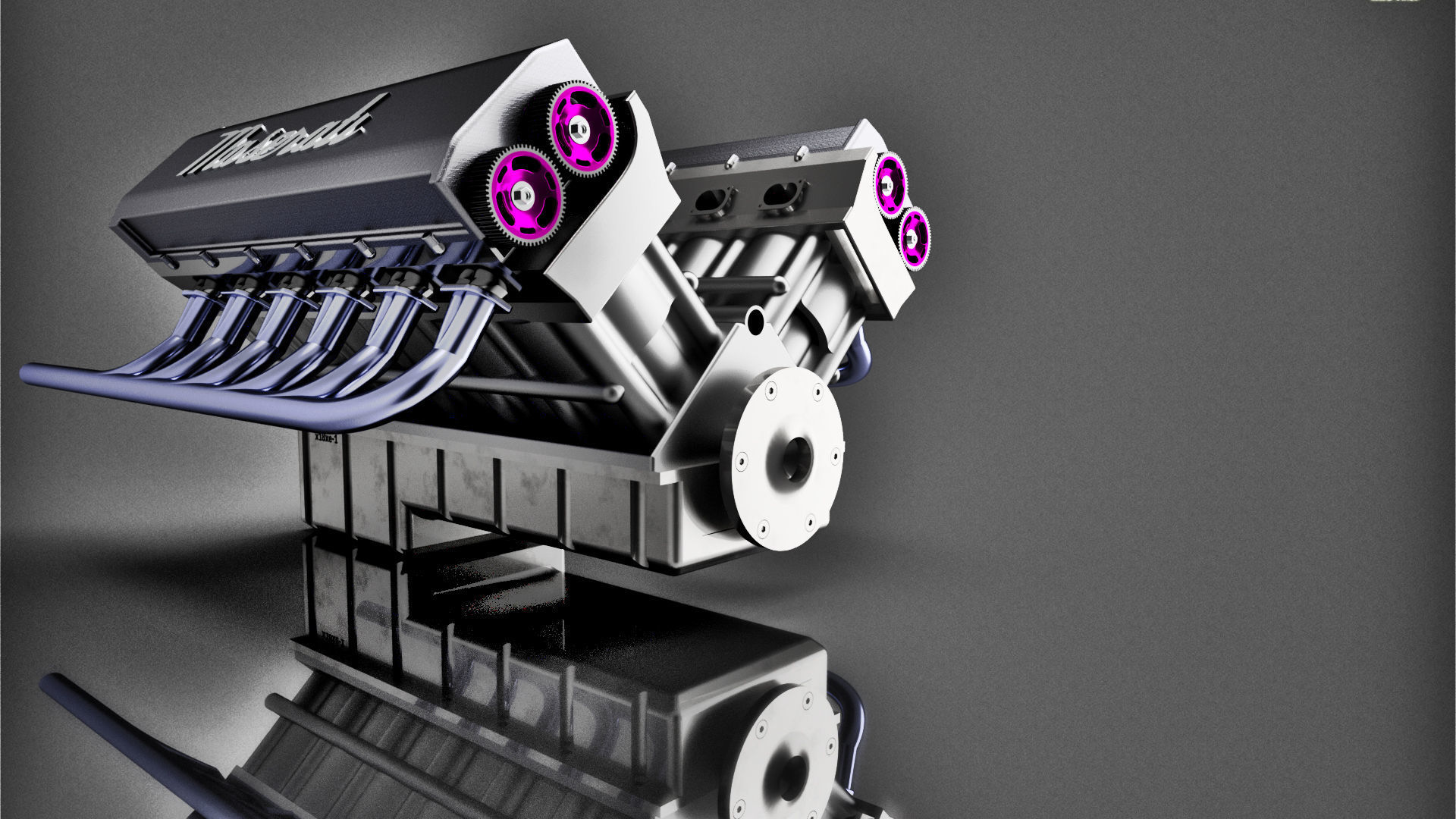 V12 Car Engine 3D model_1