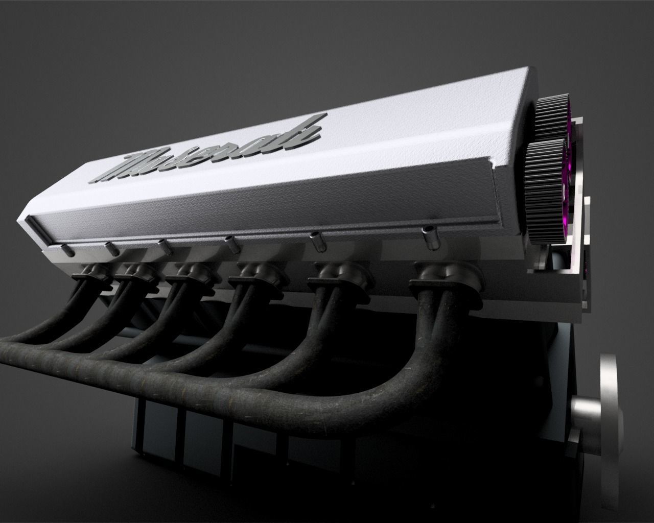 V12 Car Engine 3D model_6