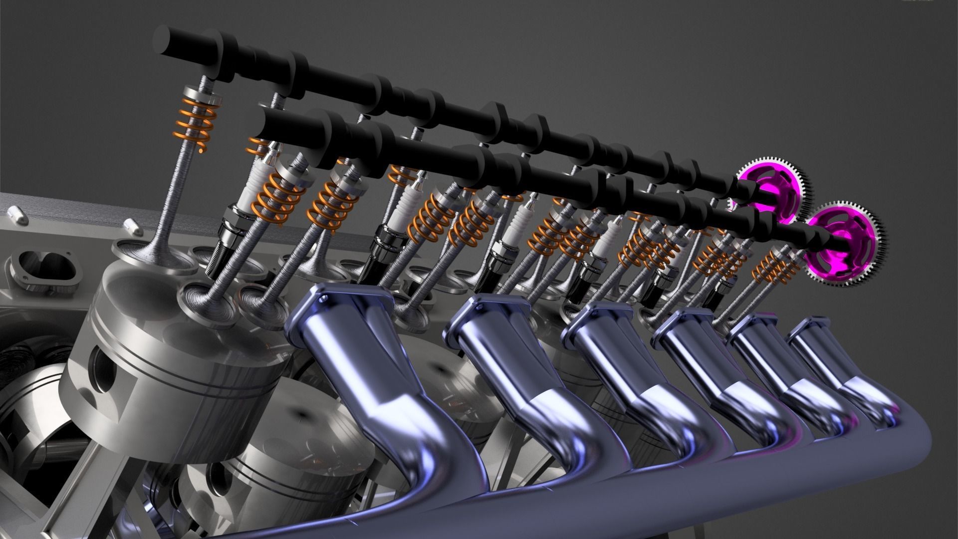 V12 Car Engine 3D model_4