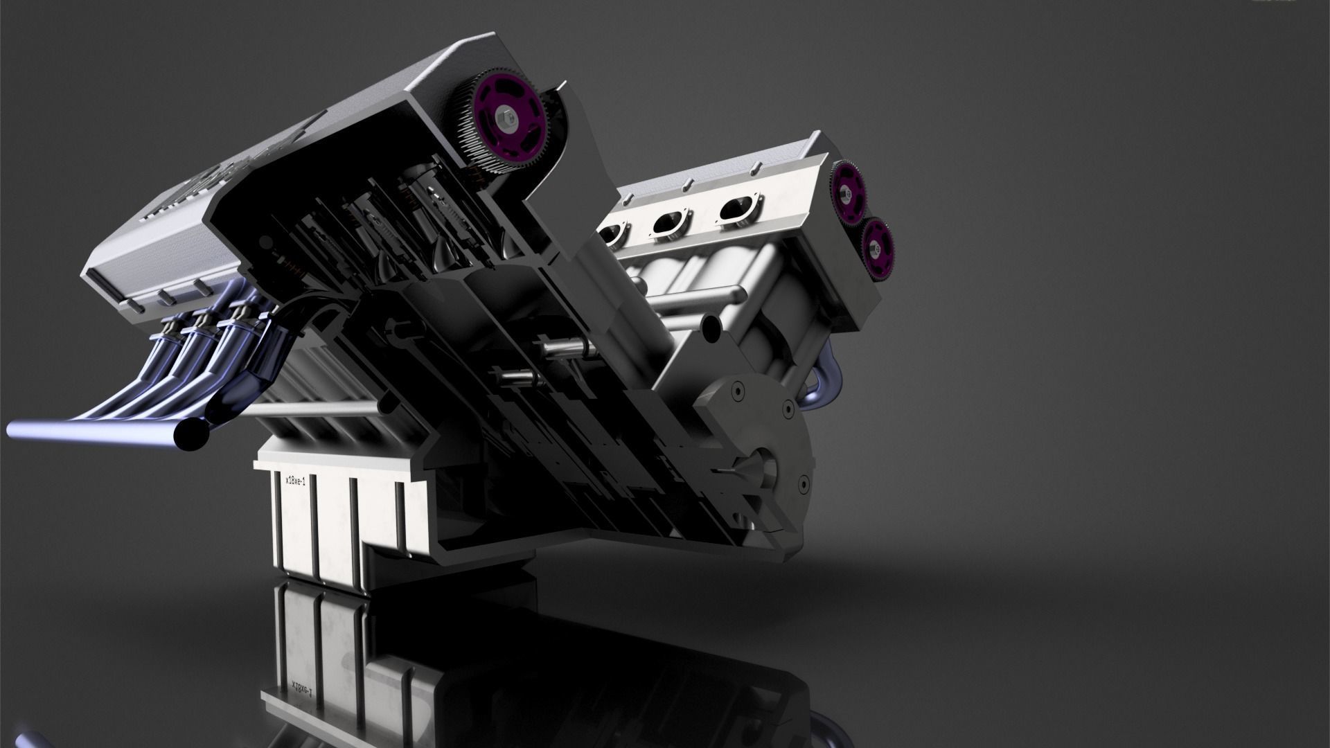 V12 Car Engine 3D model_5