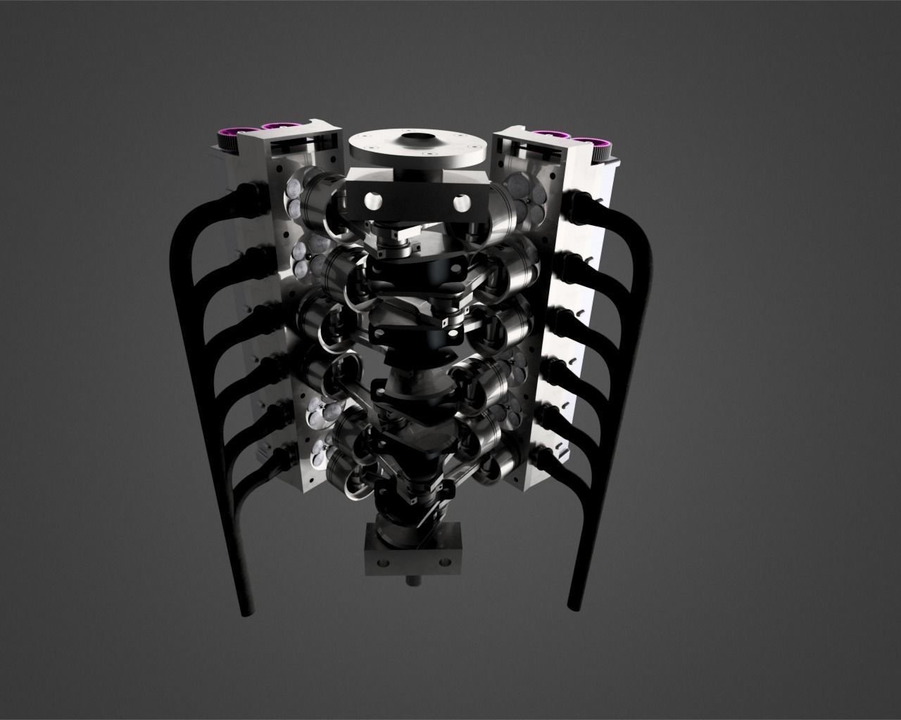V12 Car Engine 3D model_7
