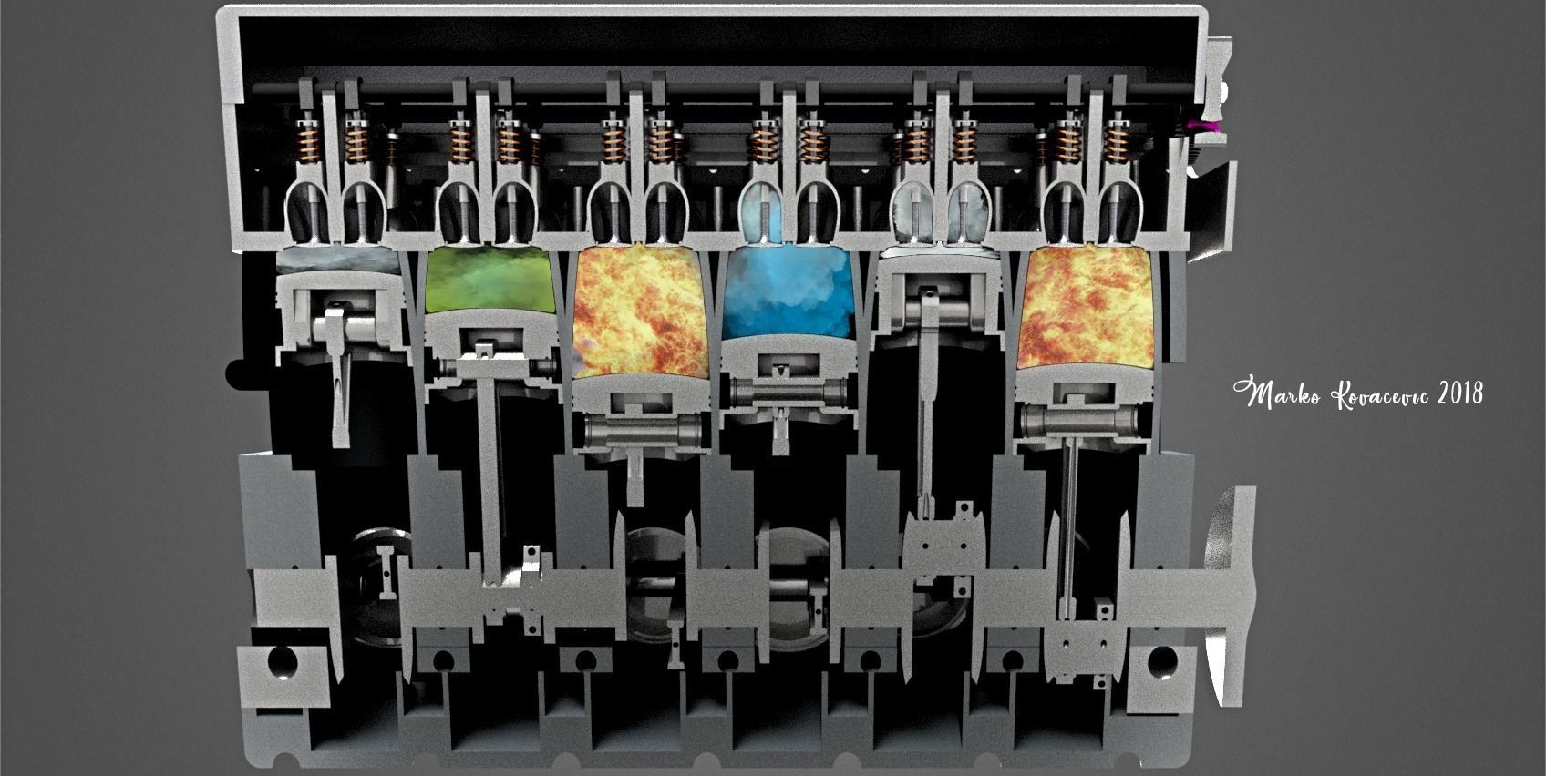 V12 Car Engine 3D model_2