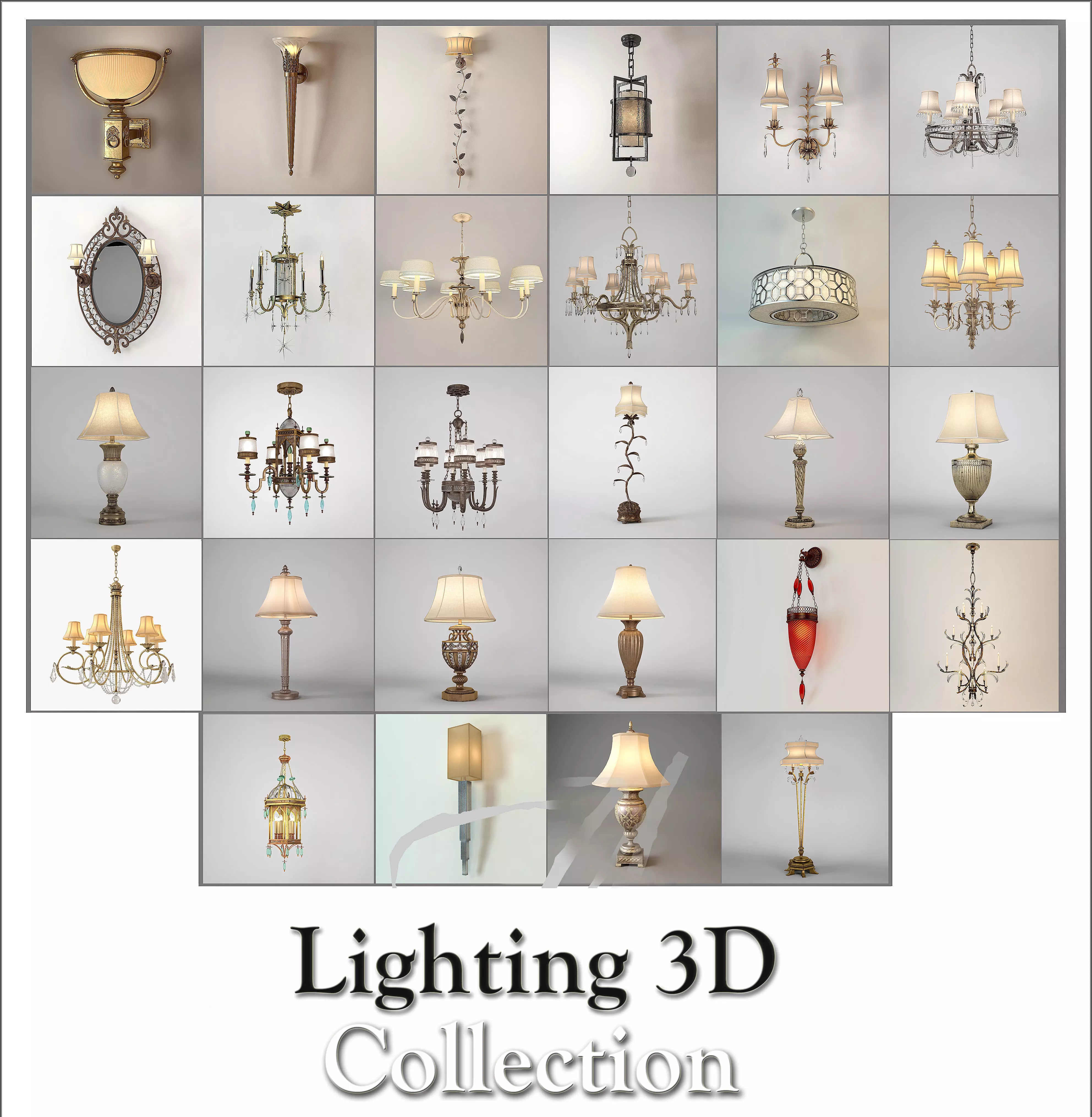 Fine Art Lamps Collection 3D model_0