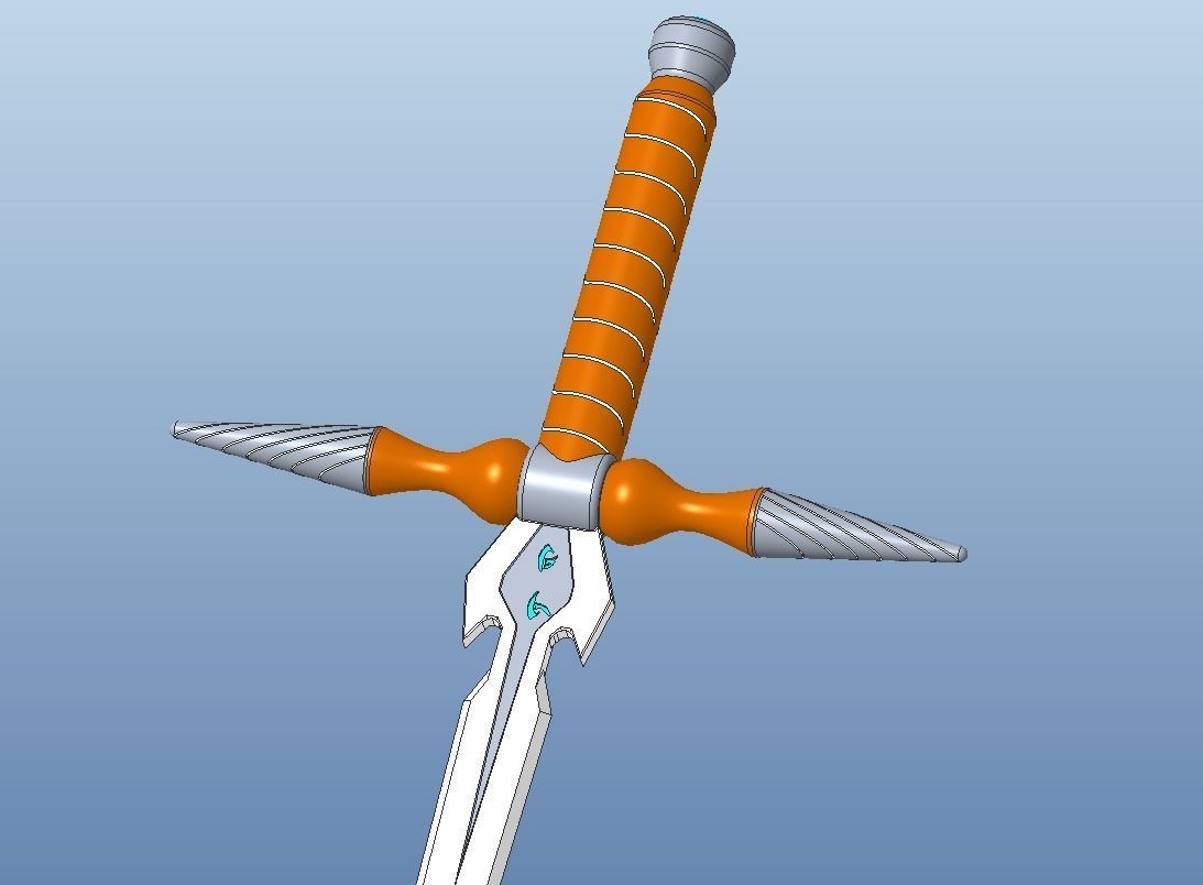 Fantasy Rune sword 3D model_2