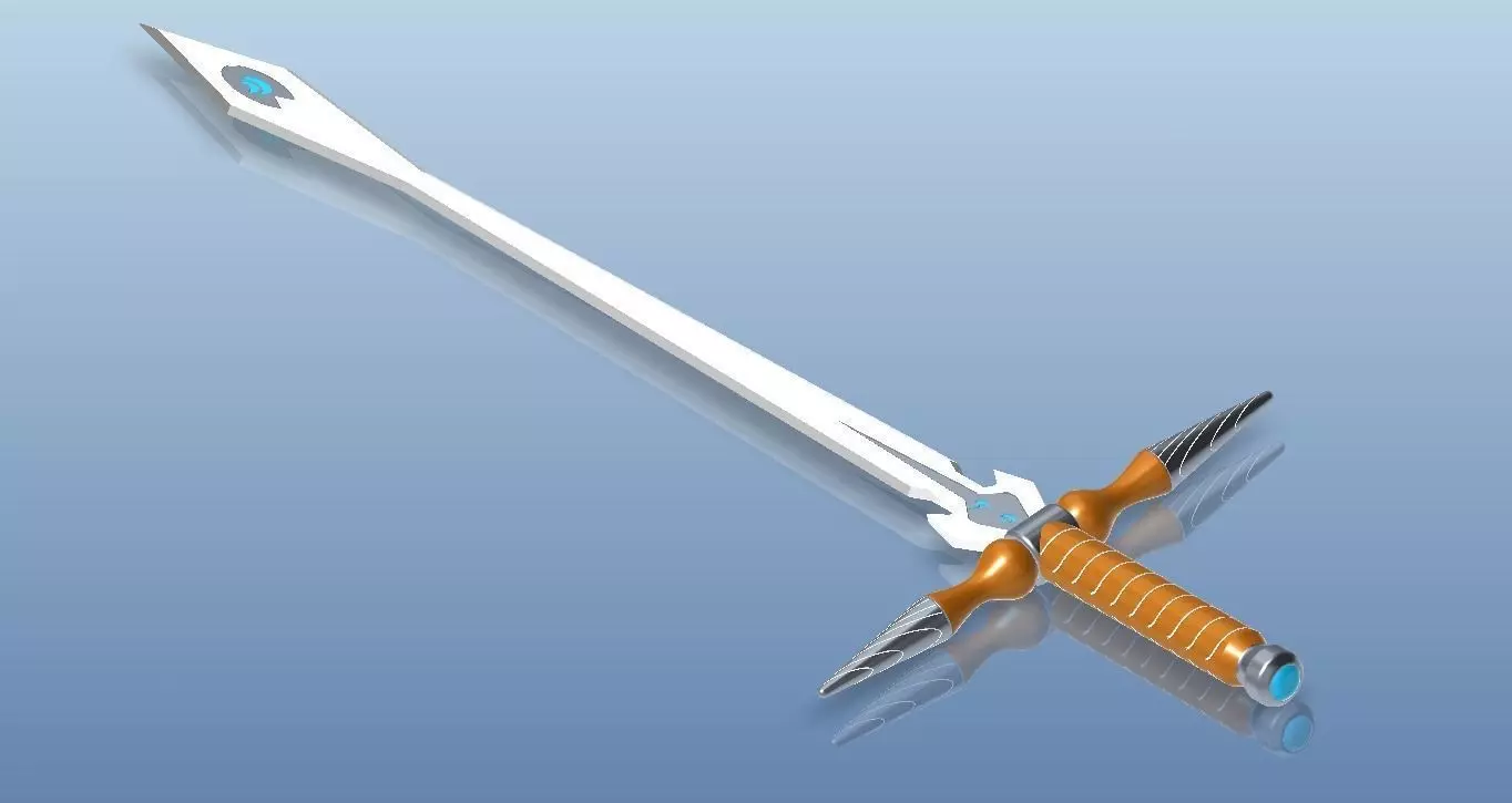 Fantasy Rune sword 3D model_0