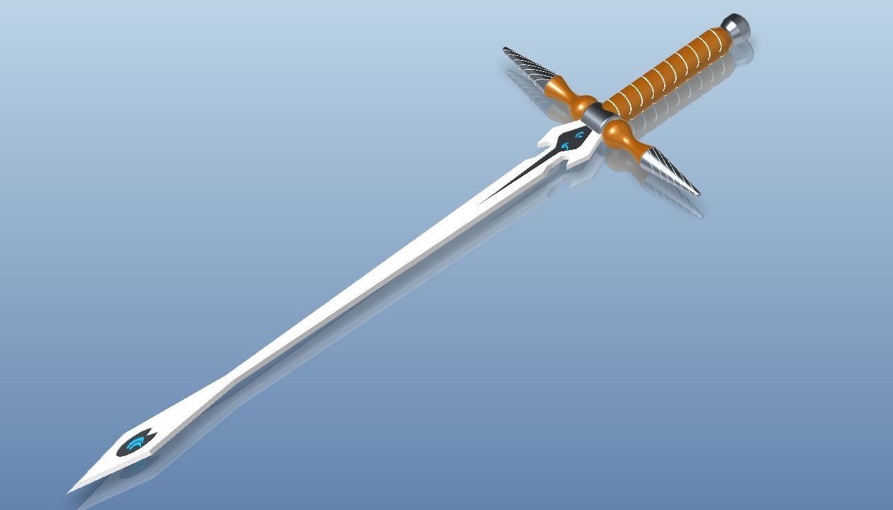 Fantasy Rune sword 3D model_1
