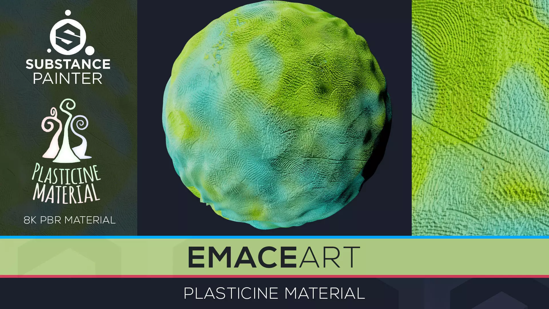 PBR Toon Plasticine sbsar Material 9 Substance Unity Material Texture