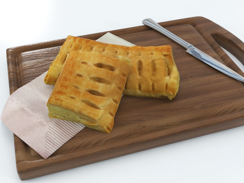 Pie Puff cake Low-poly 3D model_3