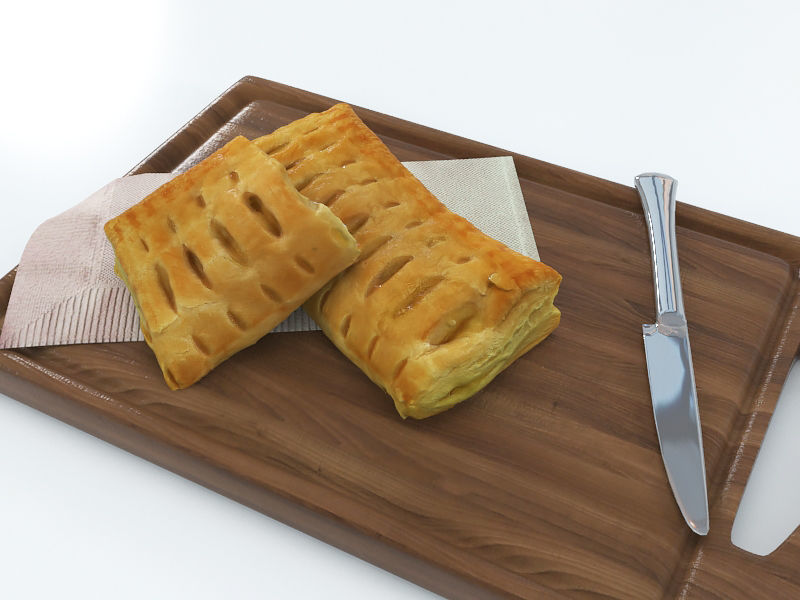 Pie Puff cake Low-poly 3D model_4