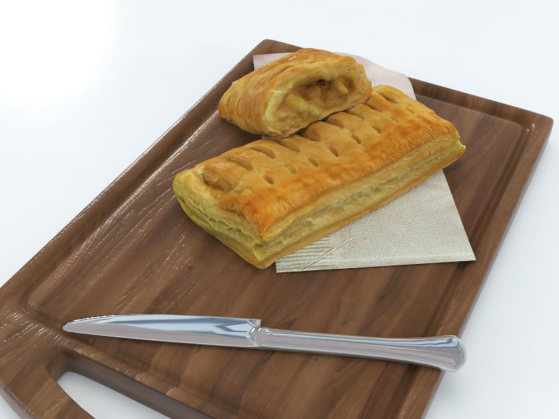 Pie Puff cake Low-poly 3D model_6