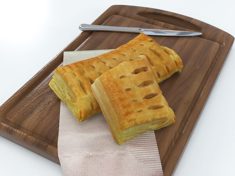 Pie Puff cake Low-poly 3D model_2