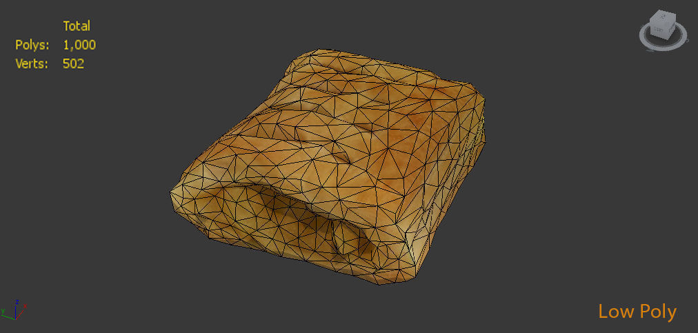 Pie Puff cake Low-poly 3D model_13