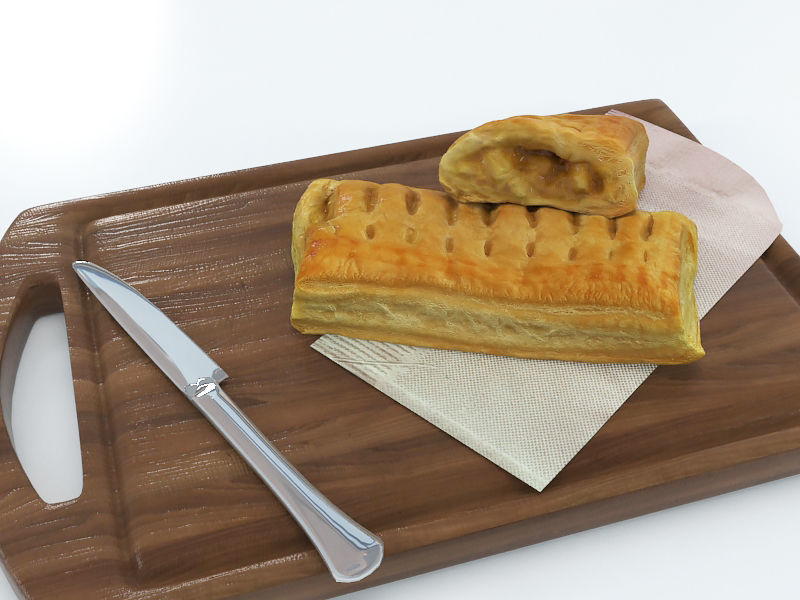 Pie Puff cake Low-poly 3D model_7