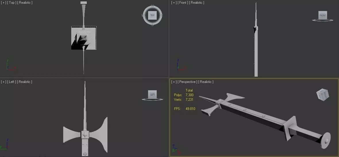 Weapons 2 thermometer Low-poly 3D model_0