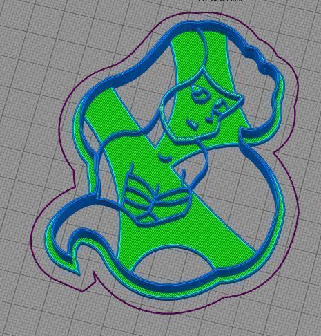 The Little Mermaid Ariel Cookie Cutter 3D print model_1