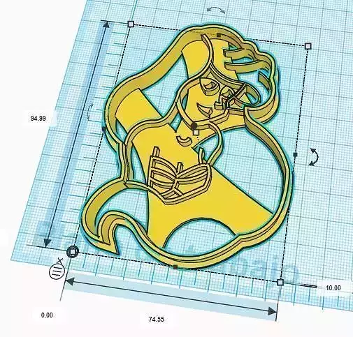 The Little Mermaid Ariel Cookie Cutter 3D print model