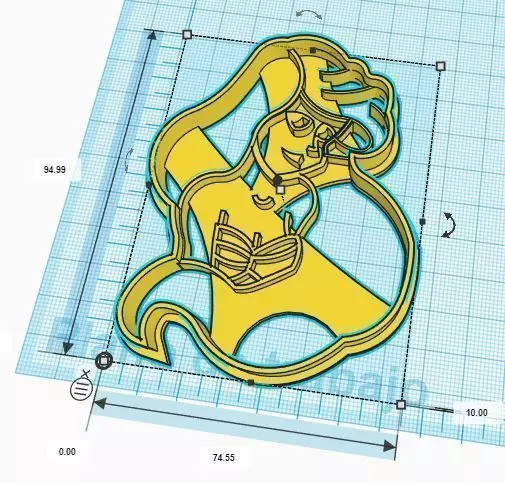 The Little Mermaid Ariel Cookie Cutter 3D print model_0