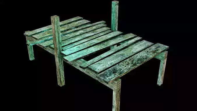 Game-Ready Low-Poly Old Rotten Wharf Low-poly 3D model