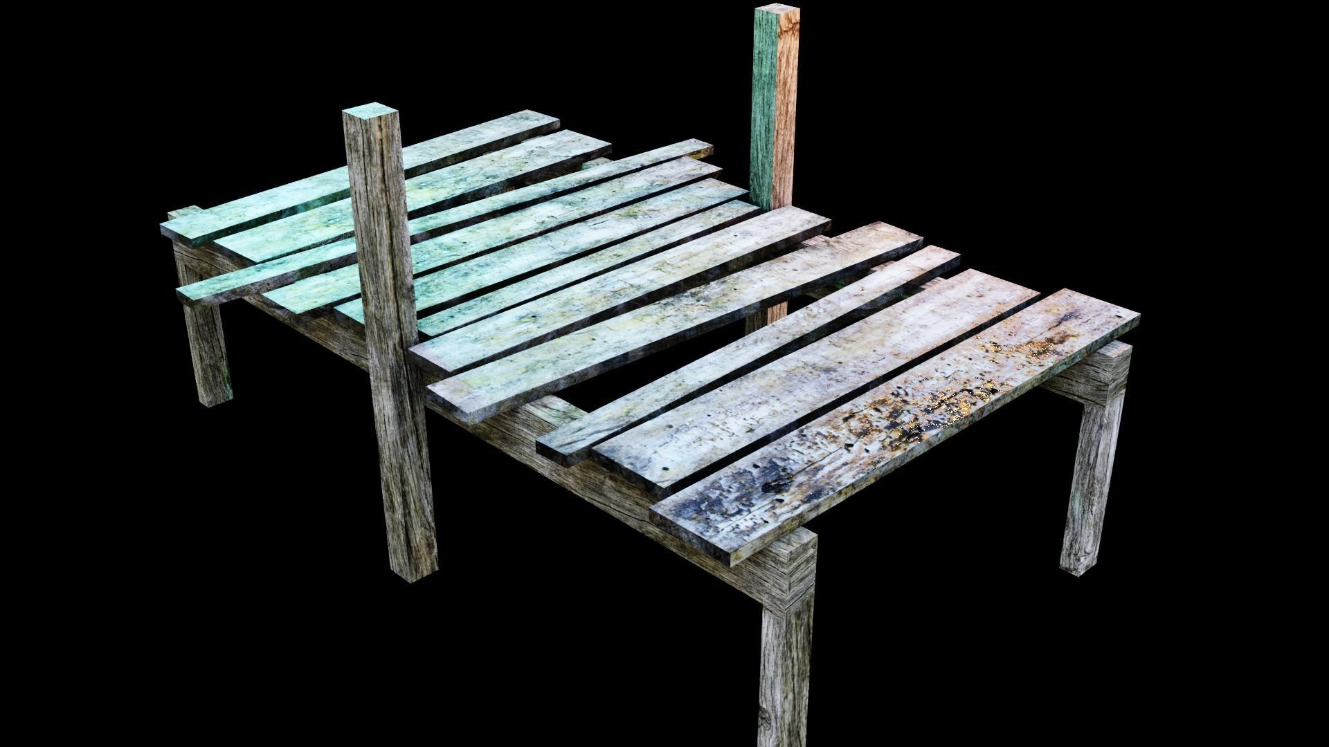 Game-Ready Low-Poly Old Rotten Wharf Low-poly 3D model_1